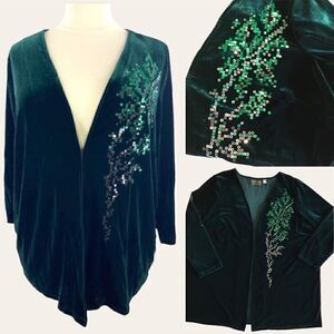 Vintage Bob Mackie Wearable Art Holiday Cardigan Size XS